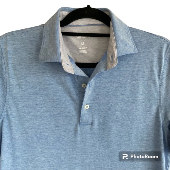 Johnnie O Polo Size M Set Of 2 Heather Blue & Purple White Stripe Nice - Picture 4 of 13
